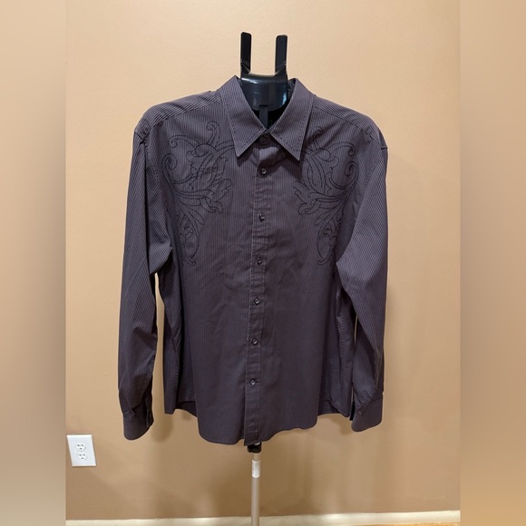 J Campbell Los Angeles Other - J Campbell Los Angeles Embroidered Western Shirt Pinstripe Mens XL